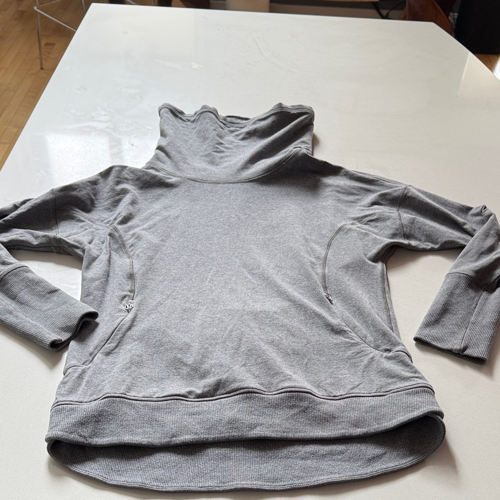 Lululemon Athletica Rest Day Cowl Neck Pullover Sweatshirt, Vintage Grey,Size 10 - Picture 10 of 13